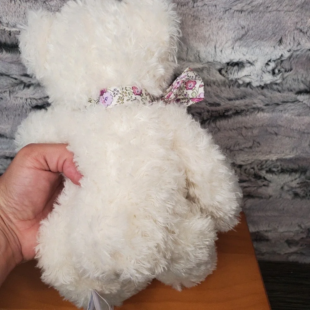 Aurora World Teddy Bear Ayla White Purple Floral Flower Bow Plush MOTHERS DAY
